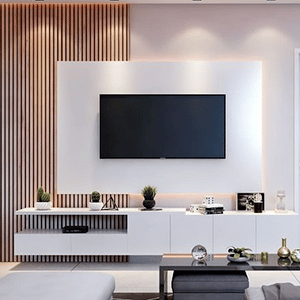 Meuble TV moderne blanc-Mayen