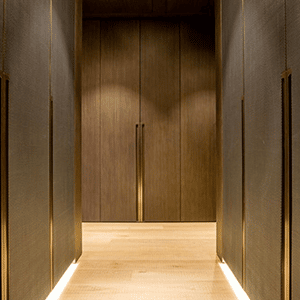 Placard moderne brun couloir dressing-Mayenne