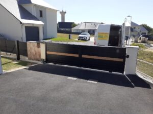 Portail aluminium bois motorisé bonchamp laval mayenne
