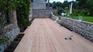 Terrasse sur plots réglables douglas Mayenne Louverné Laval
