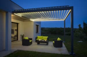 Pergola alu avec led sur mesure Mayenne