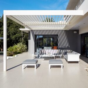 pergola laquée blanc mayenne