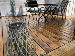 Terrasse bois douglas nettoyée