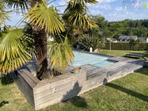 Terrasse en douglas, bois naturel avant nettoyage - Mayenne