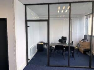 cloison en aluminium pour bureau mayenne
