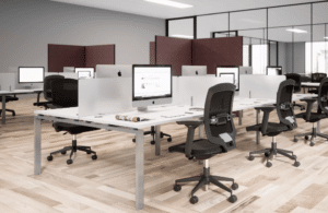 espace de bureau ouvert, open space, plateau de travail - Mayenne