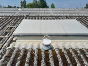 Skydome peint en blanc contre réchauffement solaire