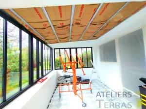 Isolation laine de roche et plafond placo Mayenne