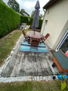 Terrasse bois à nettoyer démonter et re fabriquer Mayenne