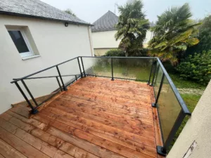 garde corps de terrasse en verre mayenne