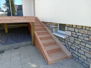 terrasse bois et escalier sur mesure mayenne