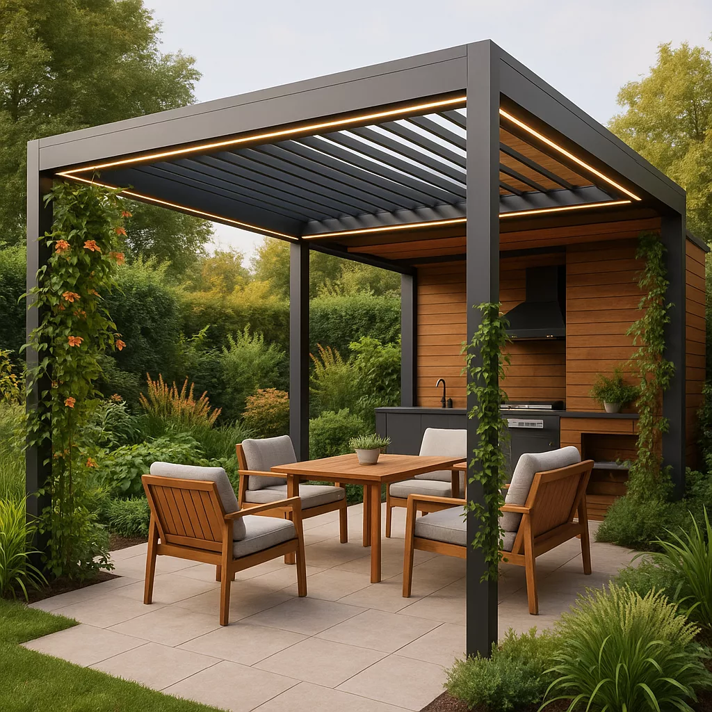 Pergola en aluminium et bois : l’alliance du style et de la durabilité pour sublimer vos extérieurs