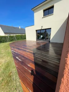 terrasse bois après nettoyage Mayenne La baule