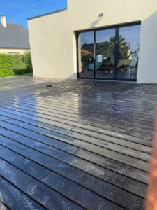 terrasse bois avant nettoyage Mayenne La baule