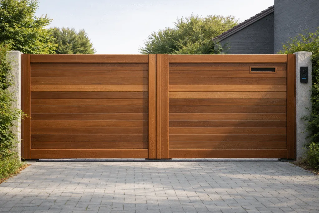 🚪 Portail en bois sur mesure : l’élégance durable fabriquée en atelier